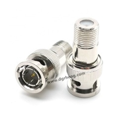 Brass 75 Ohm BNC male Plug to F Type female Jack Adapter Straight Connector Adapter for CCTV cameras