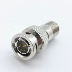 Brass 75 Ohm BNC male Plug to F Type female Jack Adapter Straight Connector Adapter for CCTV cameras