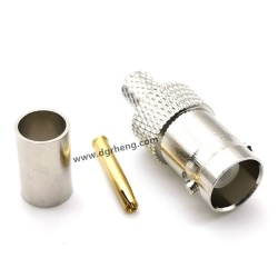 Brass BNC Female Crimp Plug Male Connector for RF Coaxial RG6 RG 59 RG58