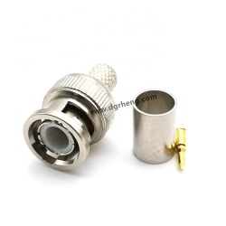 Nickle Plated RF Coaxial RG6 RG59 RG58 BNC Crimp Plug Male Connector for CCTV